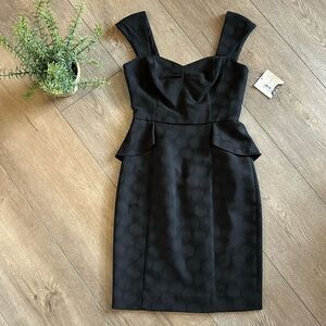 NWT DONNA MORGAN BLACK PEPLUM STYLE DRESS RETAILS $148 SIZE 2